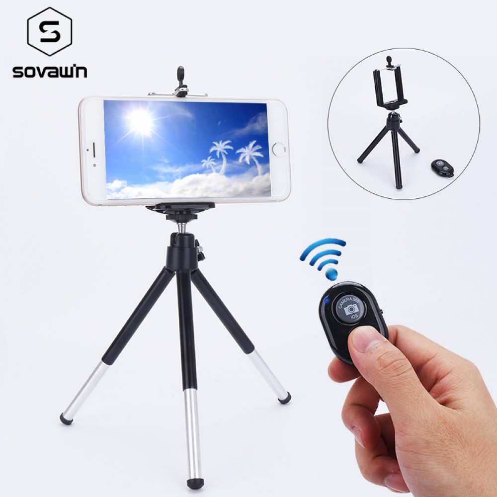 Bluetooth Flexible Universal Portable Aluminum Phone Holder Clip Selfie Tripod Stand For Smartphone For Camera DSLR Mount