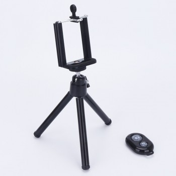Bluetooth Flexible Universal Portable Aluminum Phone Holder Clip Selfie Tripod Stand For Smartphone For Camera DSLR Mount