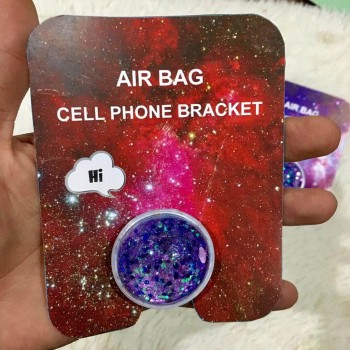 Universal mobile phone kickstand Dynamic quicksand air bag Phone Expanding Stand Finger Holder for phone ring 3D bling liquid