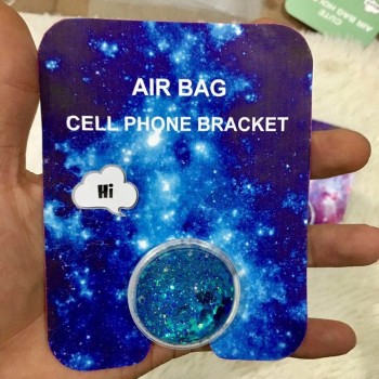 Universal mobile phone kickstand Dynamic quicksand air bag Phone Expanding Stand Finger Holder for phone ring 3D bling liquid