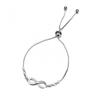 MissCyCy Luxurious Crystal Bracelet Silver Color Adjustable Infinity Charm Bracelets for Women Fashion Jewelry 2018 New