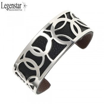 Legenstar Opening Cuff Bangle amp;Bracelet for Women Stainless Steel Bracelet Argent  Manchette Bangle Interchangeable Leather Band