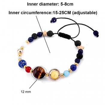 BOEYCJR Universe Planets Beads Bangles amp; Bracelets Fashion Jewelry Natural Solar System Energy Bracelet For Women or Men 2019