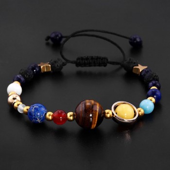BOEYCJR Universe Planets Beads Bangles amp; Bracelets Fashion Jewelry Natural Solar System Energy Bracelet For Women or Men 2019