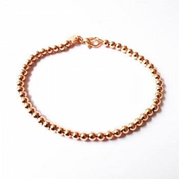 Beautiful fashion Elegant Gold color silver plated 4MM beads chain women lady cute Bracelet high quality Gorgeous jewelry H198
