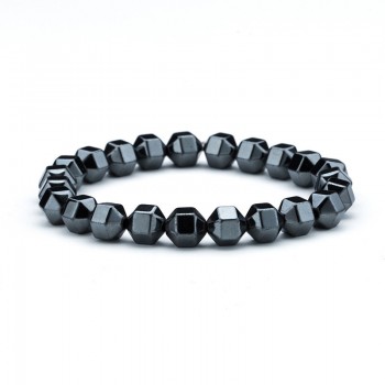 Charm Natural stone bracelets High quality Goldenamp;Black Crown Dumbbells Mens bracelets Hematite Beads Bracelet For Women Men