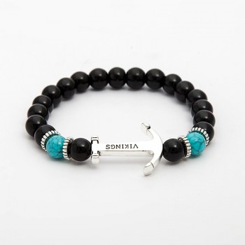 Charm Natural stone bracelets High quality Goldenamp;Black Crown Dumbbells Mens bracelets Hematite Beads Bracelet For Women Men