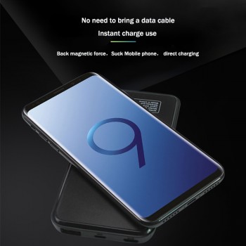 For Samsung Galaxy Note 9 Note 8 Magnetic Wireless Charging Glass Phone Case 5000mAh power Bank S8 S9 plus Battery Charger Case