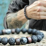 Mcllroy Stone bracelet/beads/lava/natural/homme/fashion/bangles Bracelet Men Wooden bead Accessorie Jewelry male Valentine Gift