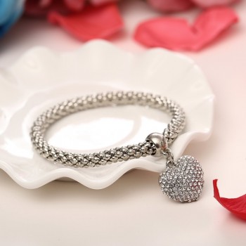 3 Pcs/Set Crystal Owl Heart Charm Bracelets amp; Bangles Gold/Silver Plated Elephant Anchor Pendants Rhinestone Bracelets For Women