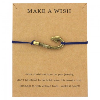 Confidence is Key Lock Rope Chain Adjustable Bracelets Fish Hook Sailing Charms Women Men Unisex Jewelry Lovers Christmas Gift