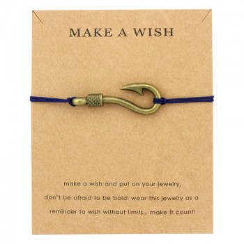 Confidence is Key Lock Rope Chain Adjustable Bracelets Fish Hook Sailing Charms Women Men Unisex Jewelry Lovers Christmas Gift