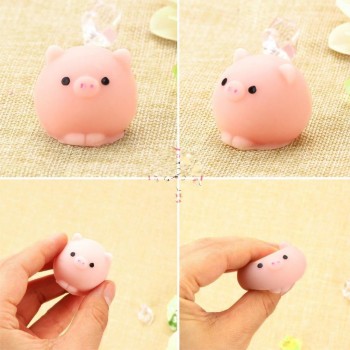 Funny Cartoon Squishy Pink Pig Mochi Slow Rising Soft Squeeze Phone Straps Accessories Fun Joke Toy Gift Cute
