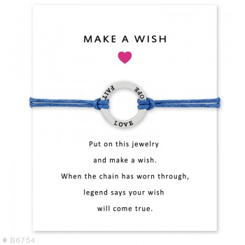 Dance Faith Hope Love Antique Silver Charm Card Adjustable Bracelets Bangles Women Men Girls Girl Friendship Christmas Gift