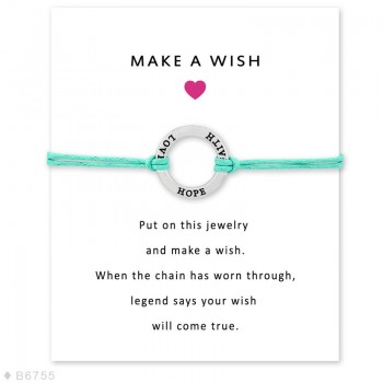 Dance Faith Hope Love Antique Silver Charm Card Adjustable Bracelets Bangles Women Men Girls Girl Friendship Christmas Gift