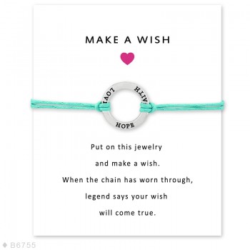 Dance Faith Hope Love Antique Silver Charm Card Adjustable Bracelets Bangles Women Men Girls Girl Friendship Christmas Gift