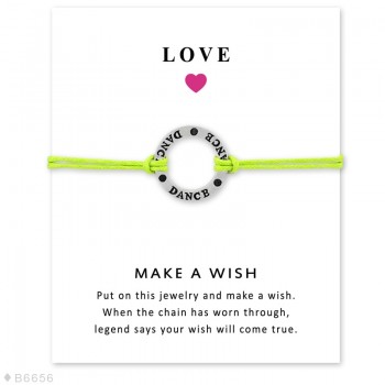 Dance Faith Hope Love Antique Silver Charm Card Adjustable Bracelets Bangles Women Men Girls Girl Friendship Christmas Gift