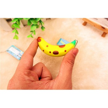 Kuutti Squishy Random 1 pc Mini 4 Designs Authentic Cute Kawaii Fruit Banana Soft Toy Phone Strap with tag Free Shipping