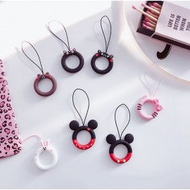 Kawaii Cartoon Flower Phone Strap Silicone Pendant Mobile Phone Ring Straps For iPhone Smart Phone Lanyard For Keys Card