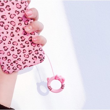 Kawaii Cartoon Flower Phone Strap Silicone Pendant Mobile Phone Ring Straps For iPhone Smart Phone Lanyard For Keys Card