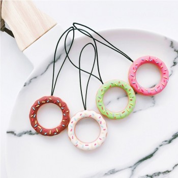 Kawaii Cartoon Flower Phone Strap Silicone Pendant Mobile Phone Ring Straps For iPhone Smart Phone Lanyard For Keys Card