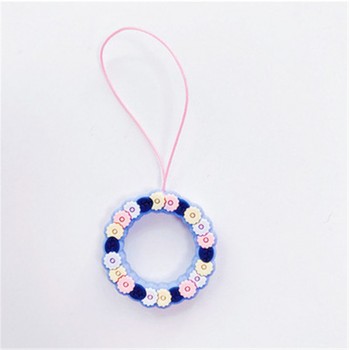 Kawaii Cartoon Flower Phone Strap Silicone Pendant Mobile Phone Ring Straps For iPhone Smart Phone Lanyard For Keys Card