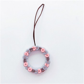 Kawaii Cartoon Flower Phone Strap Silicone Pendant Mobile Phone Ring Straps For iPhone Smart Phone Lanyard For Keys Card