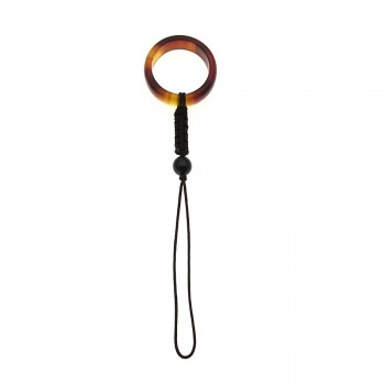 Handmade DIY Natural Agate Finger Ring / Hand Rope Pendants Keychain Mobile Phone Jewelry Lanyard Cord Anti Drop Fall Protector