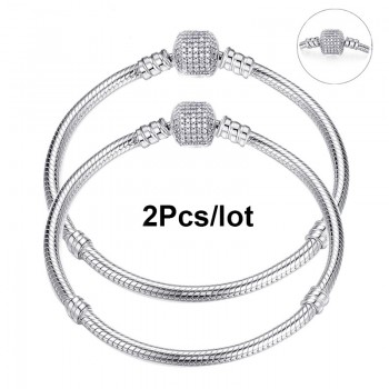 TOGORY 2Pcs /lot 17cm-21cm Basic Chain With Snake Clasp fit Charm Fine Bracelets amp; Necklaces Fashion Jewelry