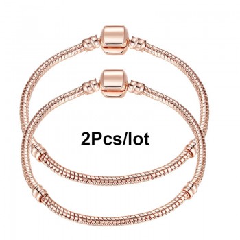 TOGORY 2Pcs /lot 17cm-21cm Basic Chain With Snake Clasp fit Charm Fine Bracelets amp; Necklaces Fashion Jewelry