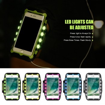 FLOVEME Universal 4.7 Inch LED Flash Light Sport Arm Band Case For iPhone 7 6 6s Pouch Running Armband Brassard Capa Accessories