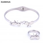 XUANHUA Bracelets amp; Bangles Cuff Bracelets For Women Accessories Jewellery Stainless Steel Bracelet With Ring Fashion Bangle