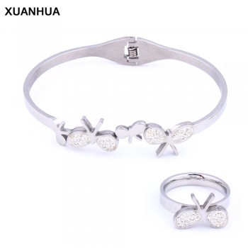 XUANHUA Bracelets amp; Bangles Cuff Bracelets For Women Accessories Jewellery Stainless Steel Bracelet With Ring Fashion Bangle