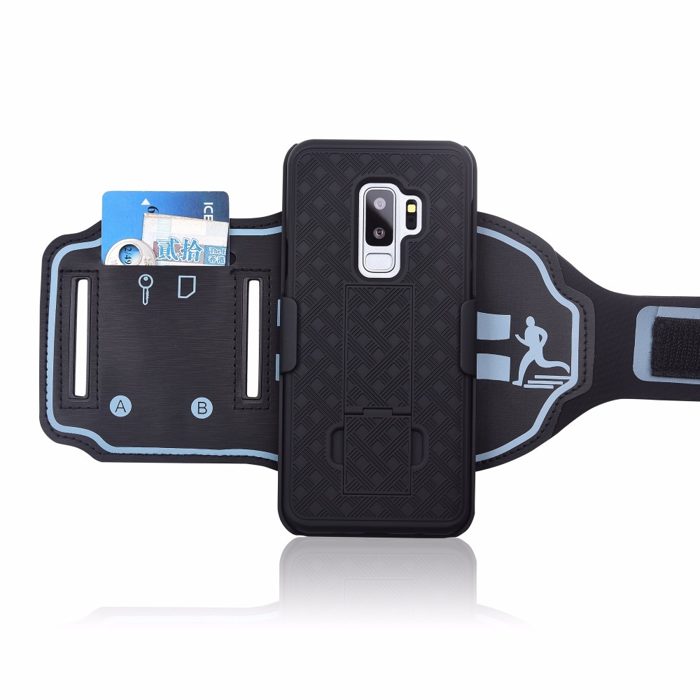 S9 PLUS Sports phone case cover armband For Sumsung galaxy S9 PLUS Gym Running Exercise Phone Holder arm band kickstand strong
