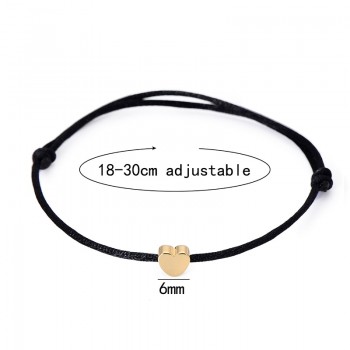 VEKNO Gold Color Heart Bracelet Silver Handmade Jewelry Multicolor Rope Adjustable String Lucky Bracelet For Women Children