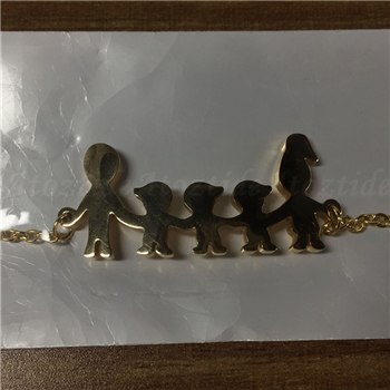 Atoztide Fashion Stainless Steel Figure Family Bracelets With Mom Dad Girl Boy Women Charm Adjustable Gold Bracelets Kids Gift