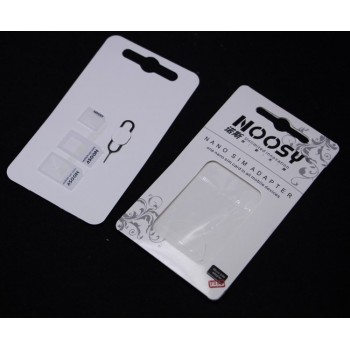 100sets 4in1 Noosy Nano Sim Card Adapter + Micro Sim cards adapter + Standard SIM Card Adapter With Eject pin For Iphone samsung