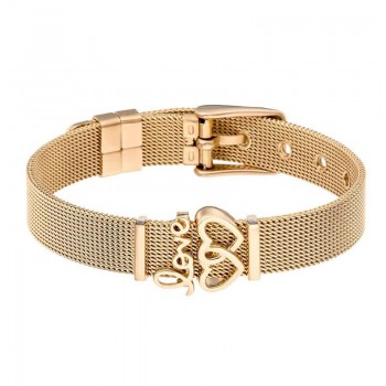 Fashion Stainless Steel Woman Men Bracelet Mesh Bracelet Set Crystal Heart Anchor Charm Fine Bracelet Bangle for Female Lover