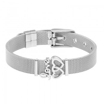 Fashion Stainless Steel Woman Men Bracelet Mesh Bracelet Set Crystal Heart Anchor Charm Fine Bracelet Bangle for Female Lover