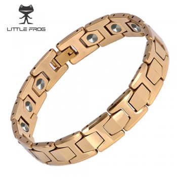 LITTLE FROG 15 PCS  99.9999% Germanium Bracelet Men Chain Link Health Energy Magnetic Tungsten steel Bracelets Bangle 10146
