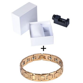 LITTLE FROG 15 PCS  99.9999% Germanium Bracelet Men Chain Link Health Energy Magnetic Tungsten steel Bracelets Bangle 10146