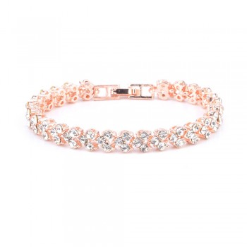 DIEZI Exquisite Luxury Roman Crystal Bracelet For Women Wedding Gift Korean Rose Gold Silver Chain Bracelets Bangles Jewelry