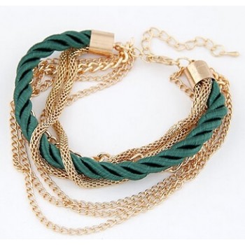 Free Shipping Fashion Multilayer Charm Bracelet Exaggerated Gold Chain Bracelet Femme High Quality Of Handwoven Rope Jewelry