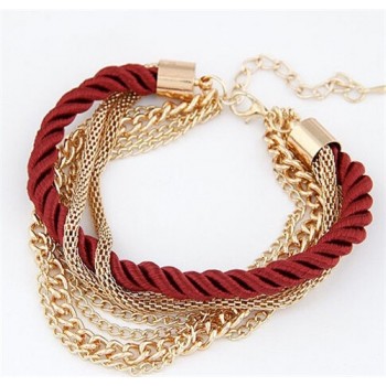 Free Shipping Fashion Multilayer Charm Bracelet Exaggerated Gold Chain Bracelet Femme High Quality Of Handwoven Rope Jewelry