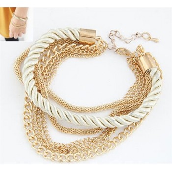 Free Shipping Fashion Multilayer Charm Bracelet Exaggerated Gold Chain Bracelet Femme High Quality Of Handwoven Rope Jewelry
