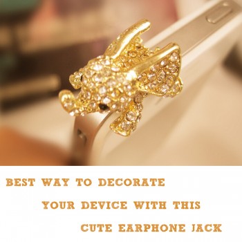 Marsnaska Full of Diamond Cute Jewelry Sleepy Little Elephant Phone Dust Plug For Iphone and All 3.5mm Earphone Plug