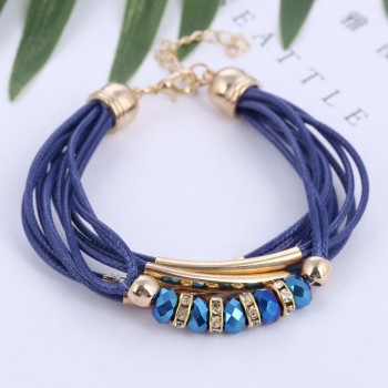 Bracelet Wholesale 2019 New Fashion Jewelry Leather Bracelet for Women Bangle Europe Beads Charms Gold Bracelet Christmas Gift