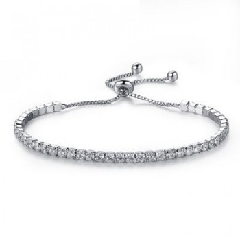 Adjustable Trendy Silver Plated Blue Crystal CZ Eyes Bracelets For Women Wedding fashion Jewelry Charming Bracelet amp; Bangles