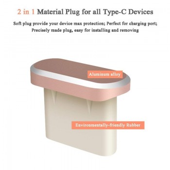 IPUMYNO 10 sets Type-C Dust Plug Aluminium Type C Jack Phone USB-C Charger Port For Xiaomi Mi A1 5X Huawei P10 P20 Samsung S8 S9