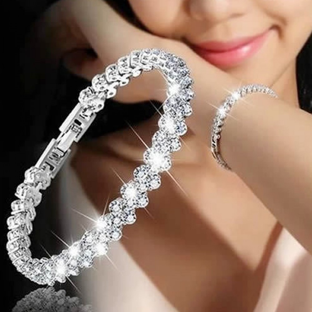 Luxury Vintage Bracelet Crystal Bracelets For Women Charm Silver Bracelets amp; Bangles Femme Bridal Wedding Fine Jewelry Gift